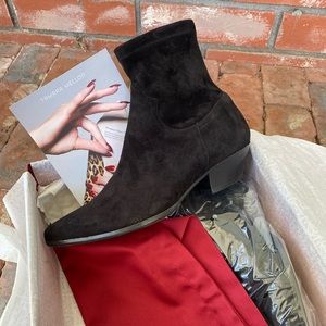 TAMARA MELLON New Go West Black Suede Ankle Booties